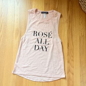 Lulu’s Pink “Rosé All Day” Sleeveless Muscle Tank Top Size M